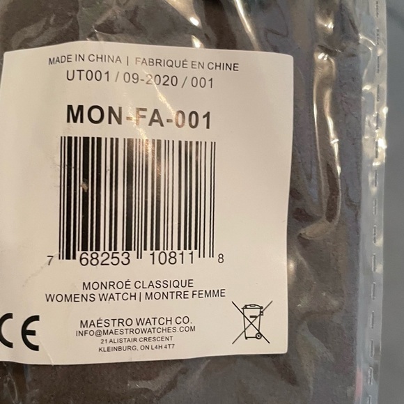 𝅺MONROÉ Classique Watch In Sunburst Solérose Genuine Leather, Charcoal Colour - Picture 9 of 10